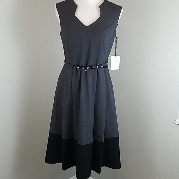 Calvin Klein Dresses & Skirts - NWT! Calvin Klein sz 4 A-line Grey & Black Dress